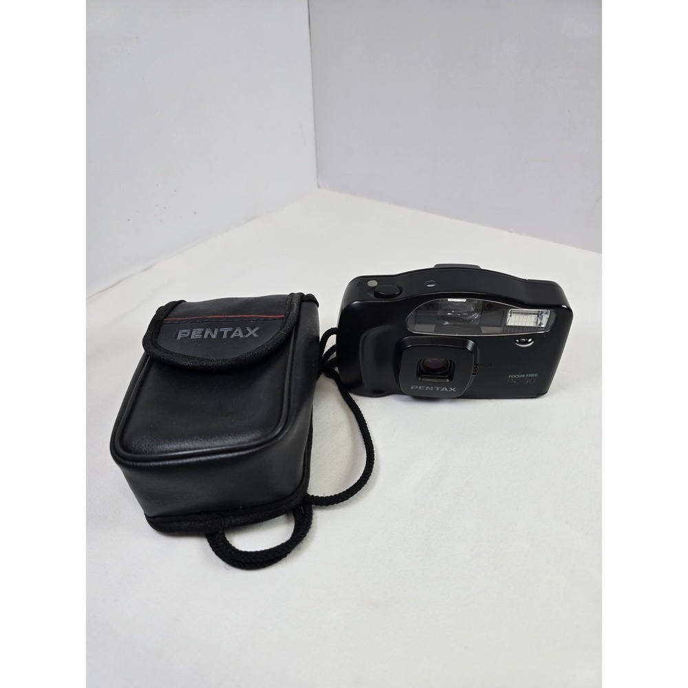 Vintage Pentax Focus Free PC-50 35mm Film Camera Built-In Flash w/ Case